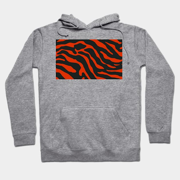 Tiger Skin Pattern Face Mask Red Hoodie by MAGE